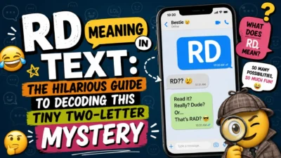 RD meaning in text explained with a funny chat message and detective emoji decoding the two-letter mystery.